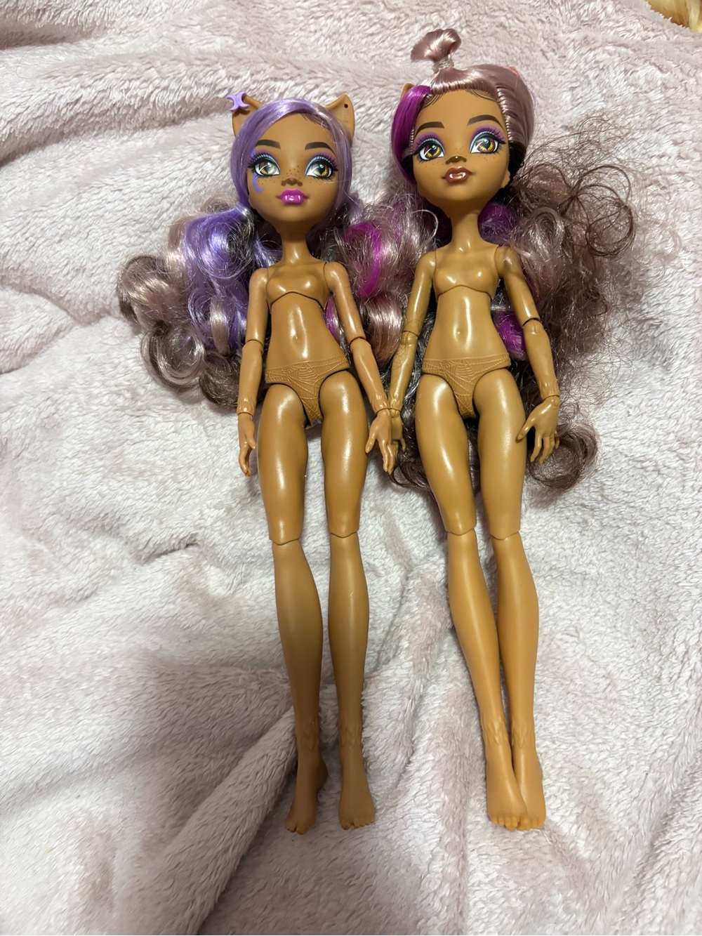 Monster high g3 clawdeen nude doll lot 2 dolls